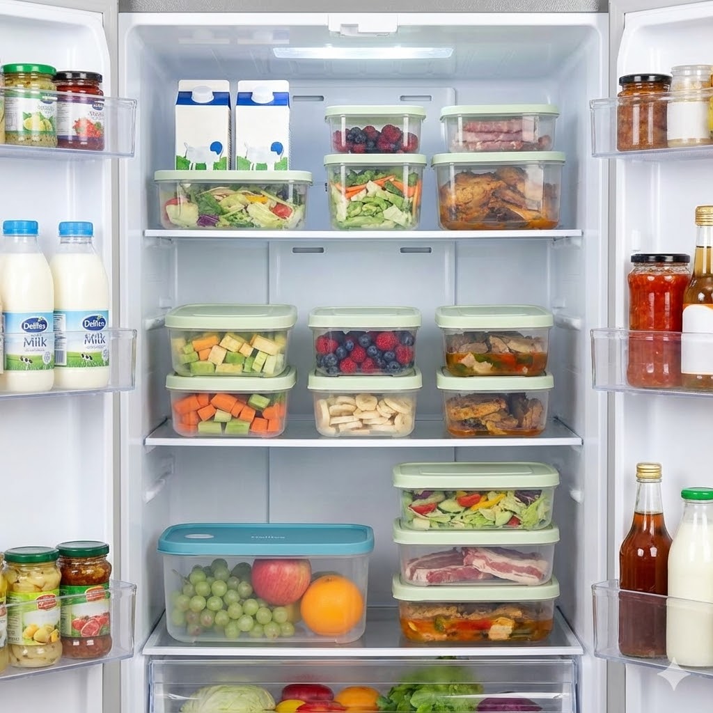 Sắp xếp tủ lạnh gọn gàng với hộp thực phẩm Delites