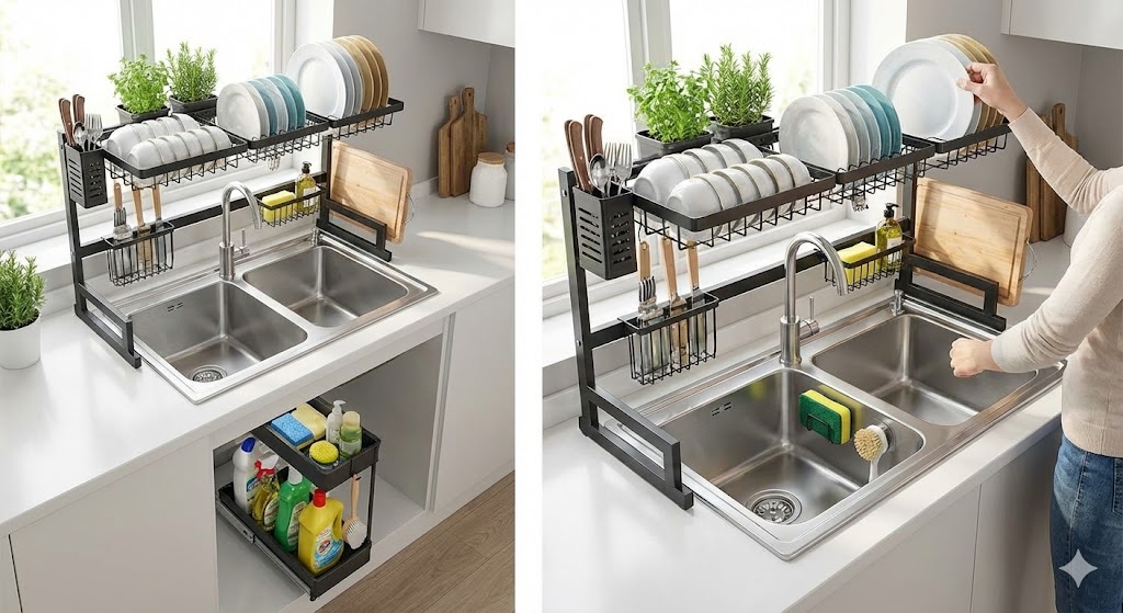 Tận Dụng Không Gian Chậu Rửa Để Tối Ưu Không Gian Nhà Bếp