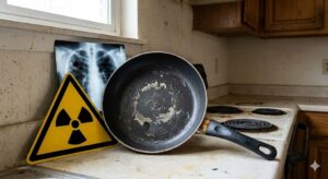 Chảo chống dính bị xước gây ung thư, nguy hại sức khỏe - ảnh đại diện.