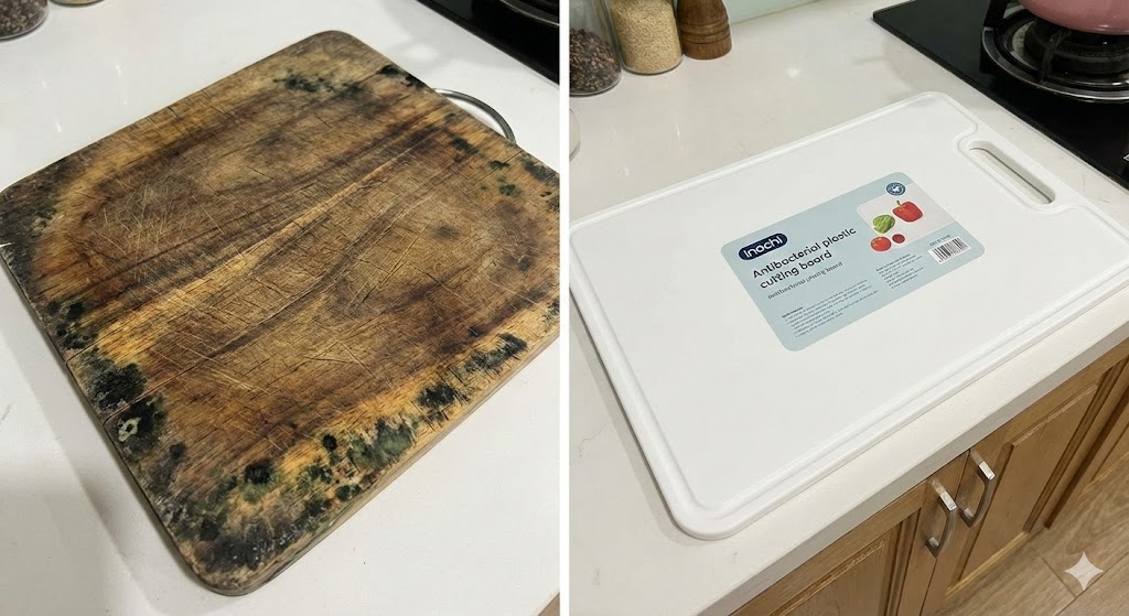 Thớt gỗ bị mốc chứa độc tố Aflatoxin